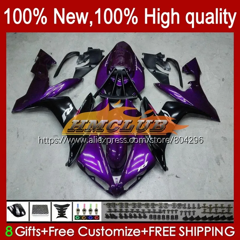 Корпус для YAMAHA YZF R 1 1000 CC 1000CC YZF-1000 YZFR1 61No.18 фиолетовый черный R1 YZF-R1 04 05 06 YZF1000 2004 2005 2006