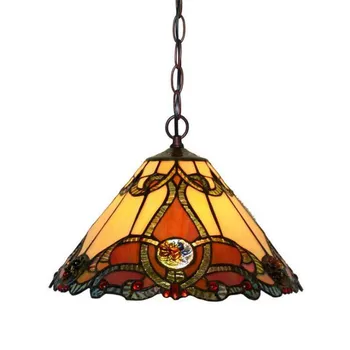 

Baroque Tiffany Glass Suspension for Foyer Dining Room Bar Apartment Vintage Loft Colorful Glass Pendant Light 1133