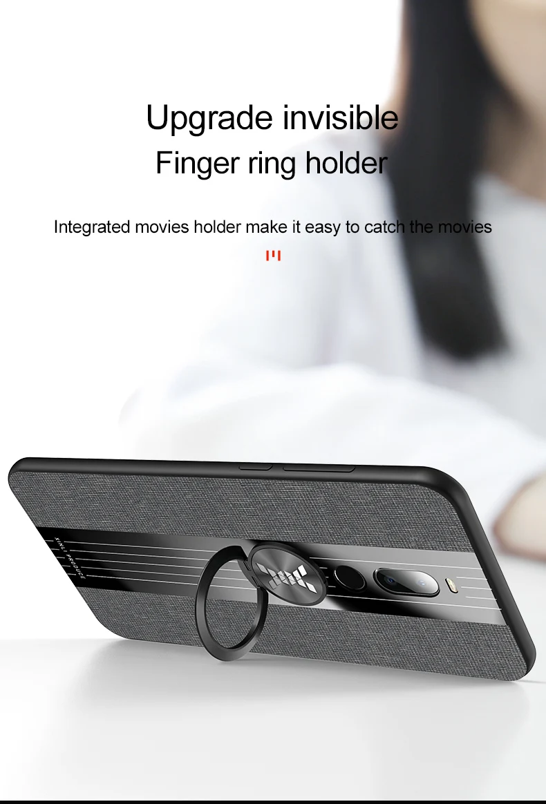 Магнитный чехол с кольцом для пальца для Meizu Note 8, чехол с тканым дизайном, высококачественный чехол для Meizu Note 8 M822H M822Q, задняя крышка