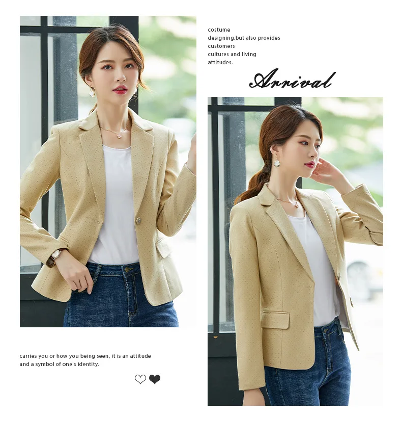 Small Suit Coat Women's Spring And Summer New Style One-Button Long Sleeve Slim Fit Women's Versatile White Collar Leisure