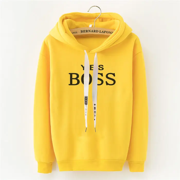 cj-805 Толстовка Для женщин буквенным принт BOSS с длинным рукавом Повседневное кофты Женские однотонные Цвет пуловер с круглым вырезом Топы; пальто спортивная одежда - Цвет: cj-805