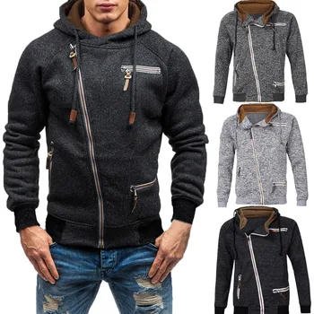 

streetwear men jacket Men's Autumn Long Sleeve Zipper Hooded Sweatshirt Outwear Tops Blouse куртка мужская мужские пуховики
