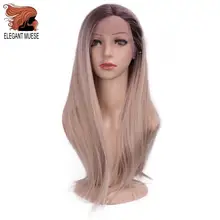 Elegant MUSES синтетический парик блонд Синтетические волосы на кружеве парик с эффектом деграде(переход от темного к блондинка термостойкие волокна природные для Для женщин парики