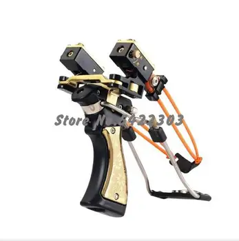 

Powerful Professional Adjustable Stainless Hunting With Spring High Rubber Catapult Powerful Black Dogs Slingshot Hunt