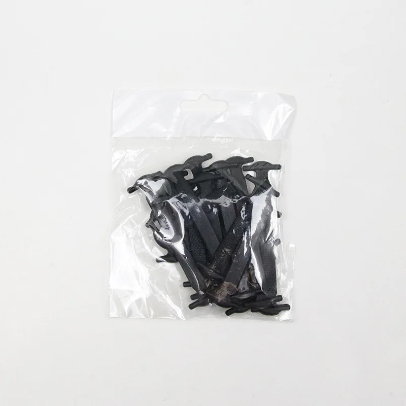 16 шт./упак. без галстука обувь без застежки шнурки кремния Shoeslaces взрослых детские брюки с эластичной резинкой для спорта Повседневное Tenis шнурки для обуви, разные цвета - Цвет: Черный