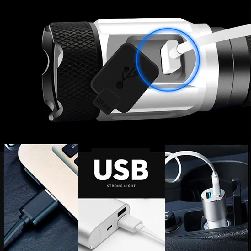 8000 Люмен самый мощный светодиодный фонарь Мини-светильник usb cree 4* XPG светодиодный тактический водонепроницаемый перезаряжаемый светильник 18350/18650