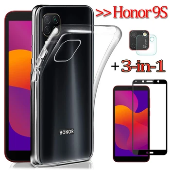 

For 9S, TPU Case + Camera Glass for Honor 9S Huawei Y5P Silicone Cases DUA-LX9 5.45'' Phone Case Cover Honor-9 S Huawei Honor9S