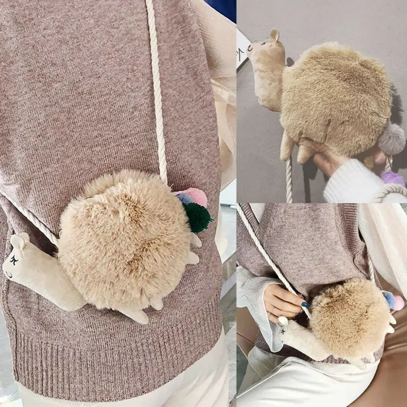 Новинка 2019 зимняя сумка для женщин милая мессенджер на плечо из альпаки