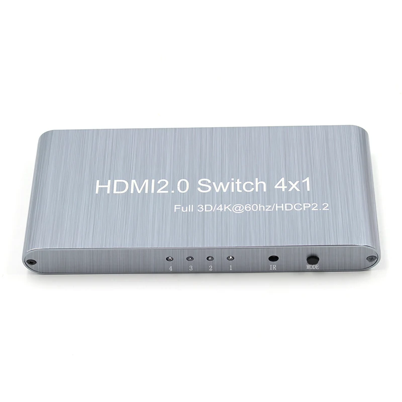 

Wiistar HDMI Switch 2.0 4K 4x1 Adapter Switcher Splitter 4 In 1 Out Support 4K*2K 60Hz HDCP 2.2 Full HD 3D for HDTV PS4