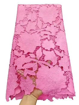 

High quality nigerian wedding african cord lace fabric guipure cord lace fabric for women dress 5 yards