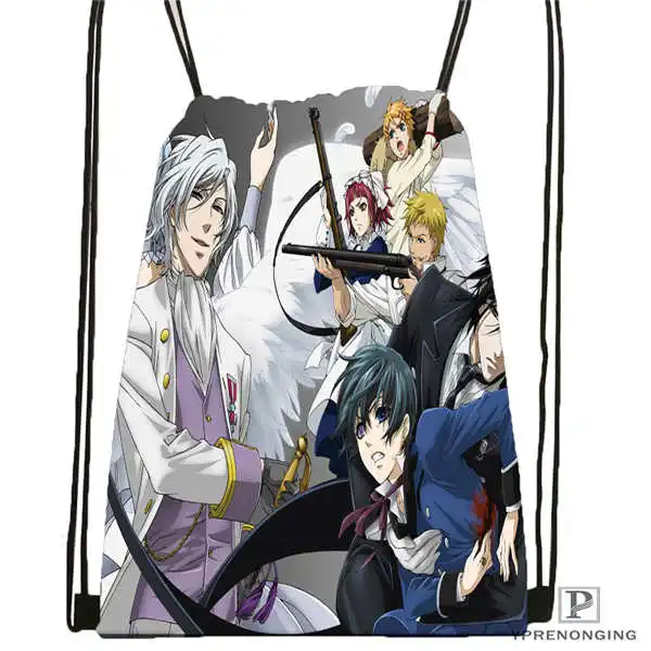 Drawstring Backpack Пользовательский Черный Дворецкий(6) походная сумка на шнурке милый рюкзак для детей(черная спинка) 31x40 см#180531-03-39 - Цвет: Drawstring Backpack