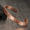 Vinterly Magnetic Bracelets Rose Copper Adjustable Cuff Bangles Women Men Energy Jewelry Resizable Pain Relief for Arthritis 1