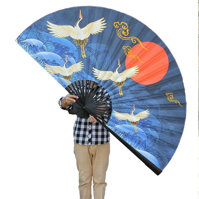 Grand ventilateur pliant en papier de style japonais fait à la main,  décoration murale d'hôtel et de restaurant, support Fuji, dépliant, 90cm -  AliExpress