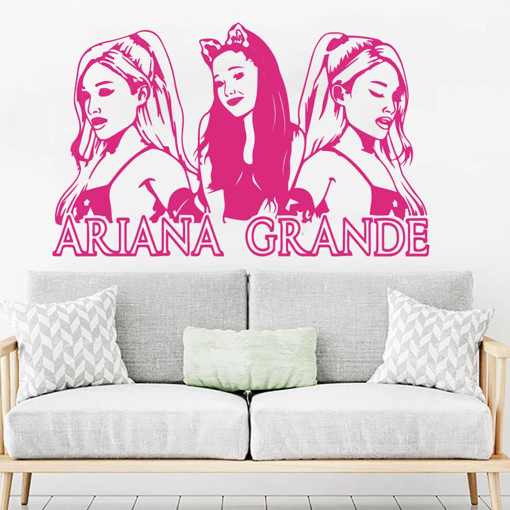 Large Ariana Grande Music Wall Sticker Girl Room Music Super Star Wall Decal Bedroom Fans Vinyl Home Decor (2)