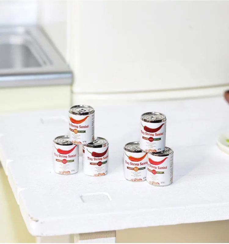 NEW 3PCS/Lot Mini Chilli Sauce Cans 1:12 Miniature Dollhouse Food Pretend Play Blyth BJD OB11 Doll Accessories
