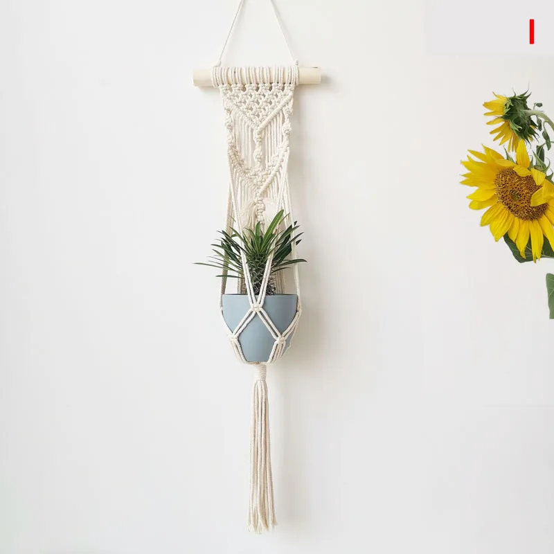 Гобелен ручной работы в богемном стиле с кисточками и хлопковой веревкой для украшения стен дома спальни DTT88 - Цвет: i
