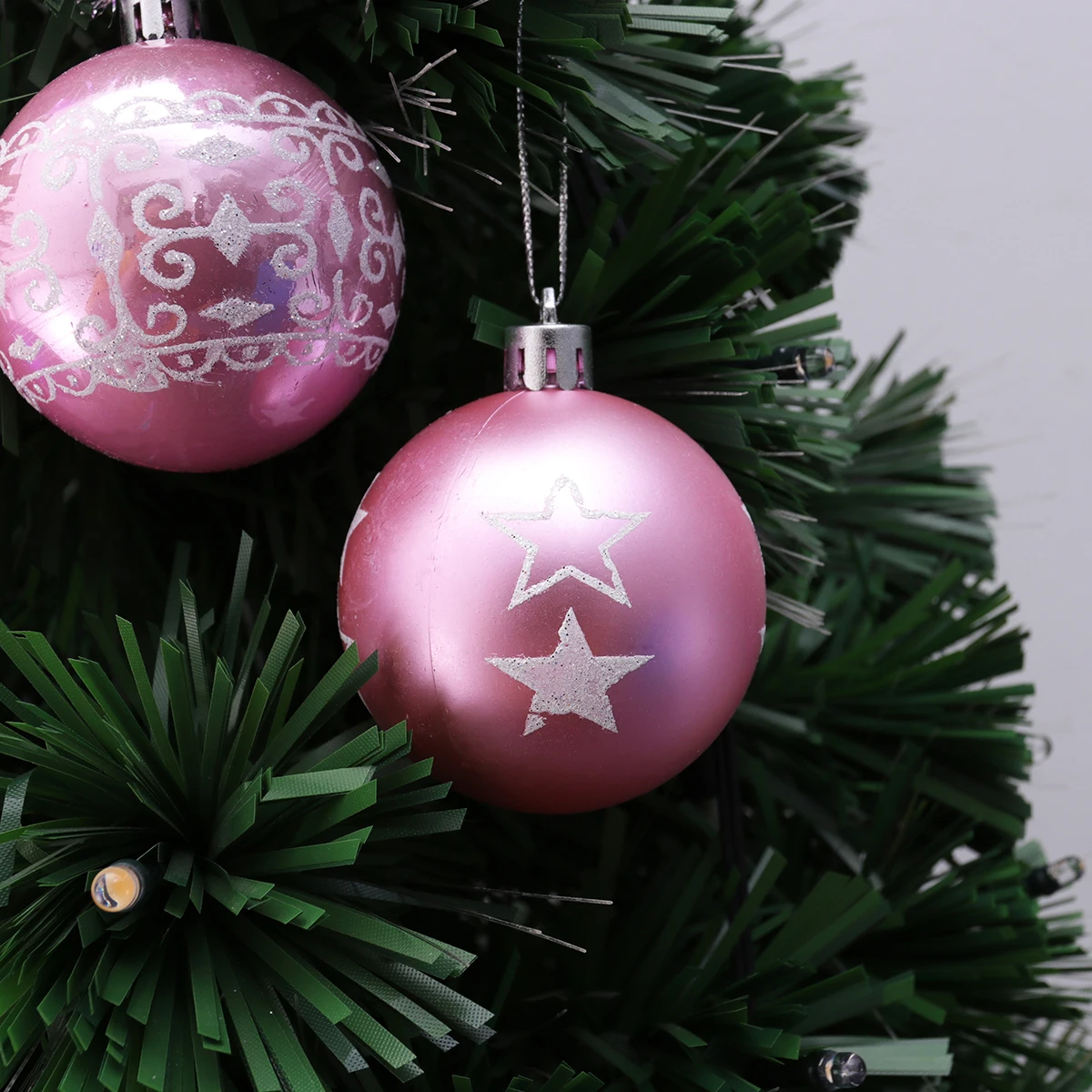 24 шт 6 см рождественские шары висячие украшения Рождественская елка украшения для вечерние шары выпускного вечера розовато-фиолетовый узор