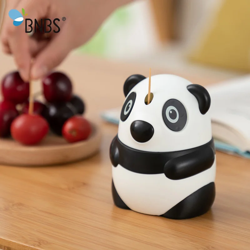 

BNBS Panda Automatic Toothpick Box Holder Crossbow Dispenser Stand For Toothpicks Plastic Container For Toothpicks