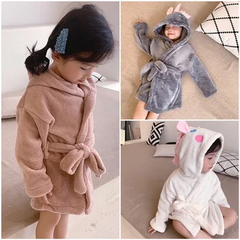 

Autumn Winter New Style Children Robe Baby Boy Girls Cute Unicorn Pajamas Long Sleeve Hoodies Warm Sleevewear Bath Robs For Kids