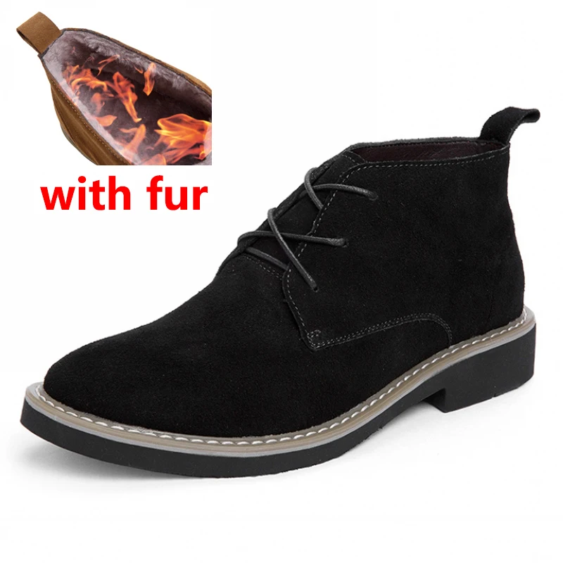 High Quality Men Genuine Leather Boots Fashion Men Winter Shoes Male Leather Boots Men Ankle Boots Snow Shoes Plus Size 38-46