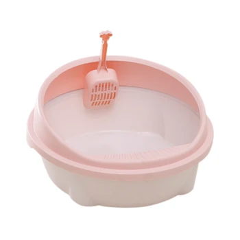 

Pet Toilet Bedpan Anti Splash Cat Litter Box Cat Dog Tray with Scoop Kittens Dog Clean Toilet At Home (Pink)