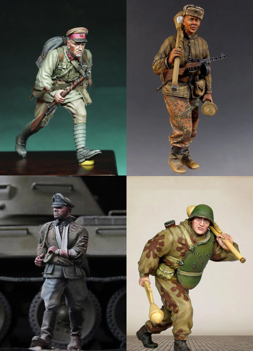 

1/35 Scale Unpainted Resin Figure Injured officer/ Soldier