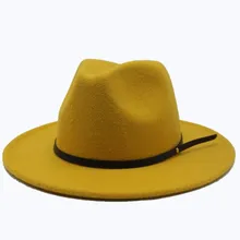 Seioum Новая мода шерсть женская светло кофе Fedora Шляпа Для Laday шерстяной широкий джазования с полями церковная Кепка винтажный Панама пляжный топ шляпа