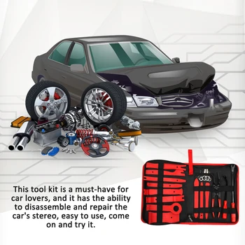 

Hot 19pcs Auto Car Audio Radio Interior Door Panel DIY Plasti c Demolition Installation Pry Tool Repair Hand Tools Kit Keys Plie