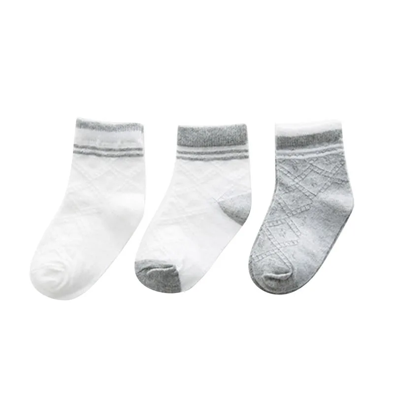 Коллекция года, 3 пары, хлопковые носки в полоску для маленьких мальчиков и девочек Теплые нескользящие носки-тапочки гетры, 1 пара