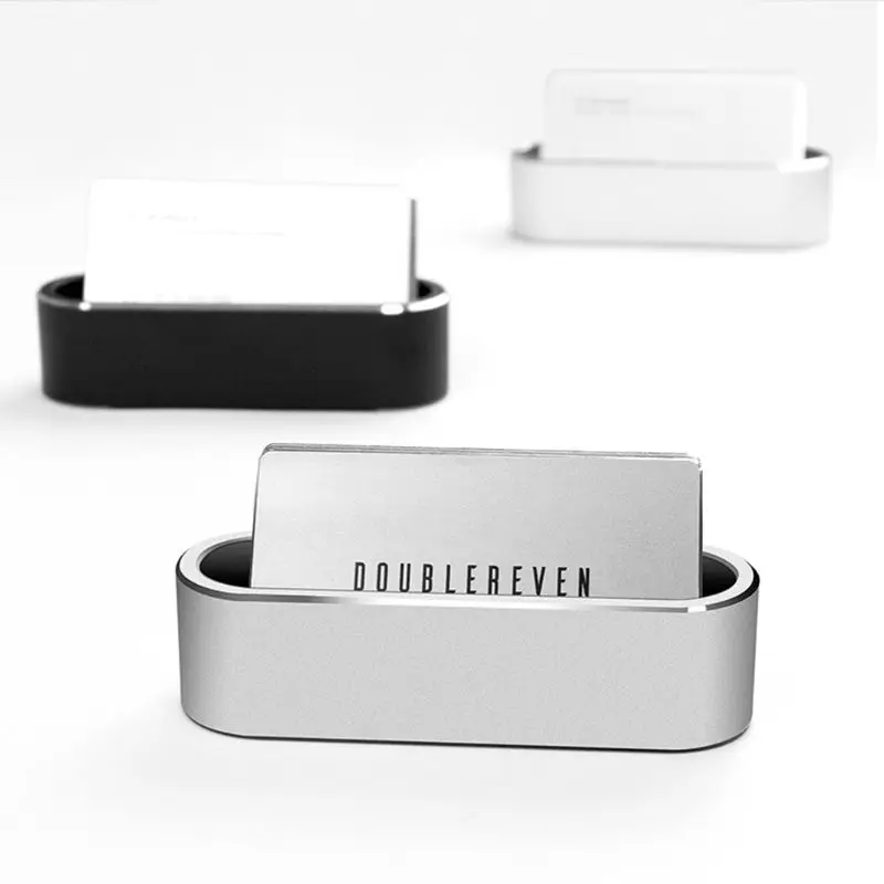 

Metal Business Name Card Holder Aluminum Display Stand Rack Desktop Organizer