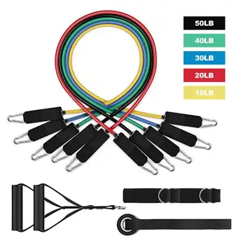 

11 PCS Tension Resistance Band Set and Exercise Stretch Fitness Home Set 150 lbs Resistance Bands for Gym Fitness Training