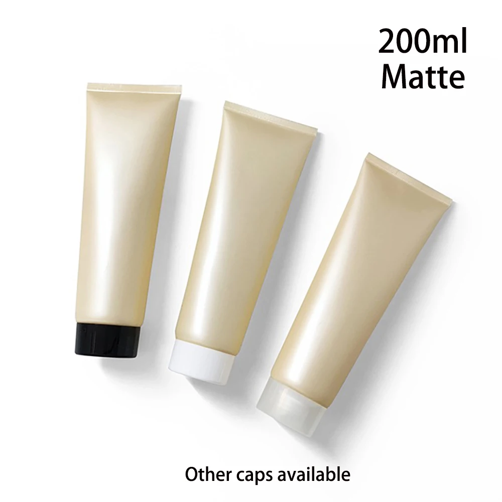 

200g Matte Yellow Plastic Tube 200ml Empty Frost Cosmetic Lotion Bottles Skincare Facial Cream Squeeze Containers Free Shipping