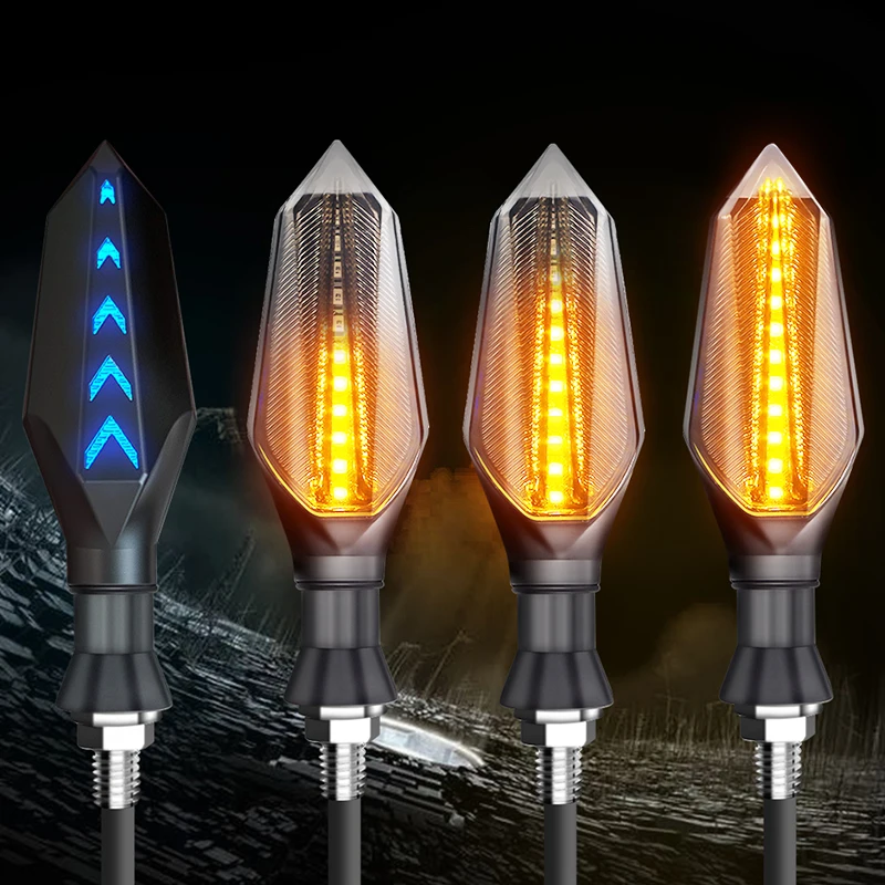 

2020 2/4PCS Motorcycle Turn Signals Light Flowing Water Blinker Lamp Motorbike Indicator Tail Flasher Motorcycle new Led Light