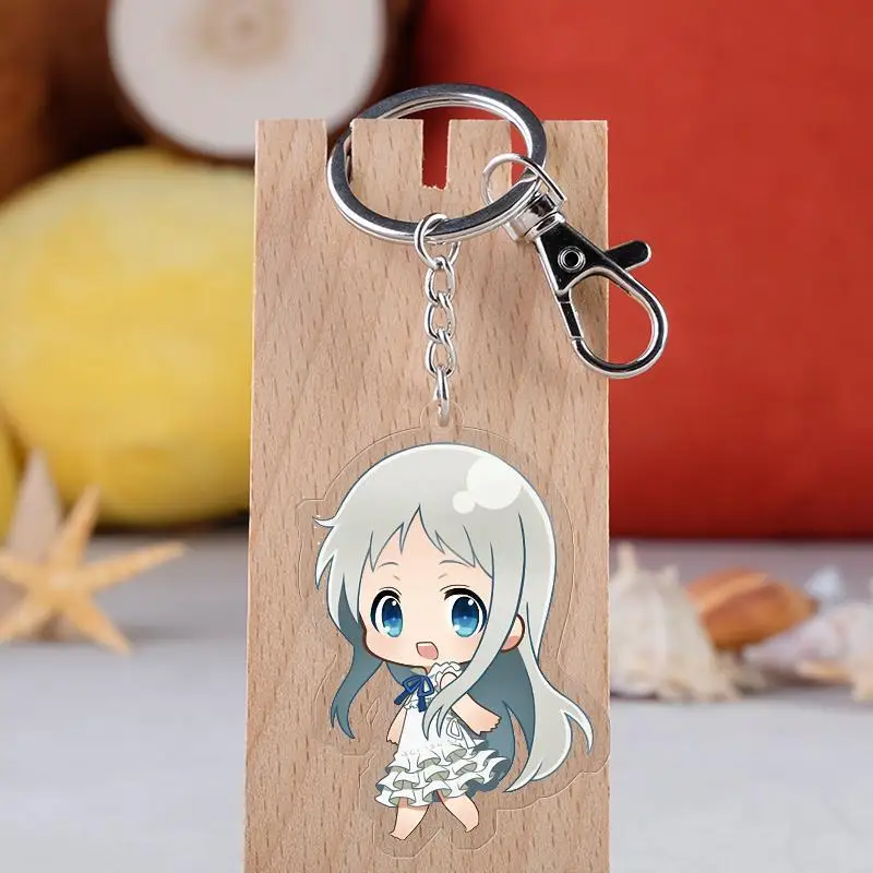 

6 Styles Acrylic Keychain Anime We Haven t Known What s Name of The Flower Cartoon Model Honma Meiko Transparent Double-sided