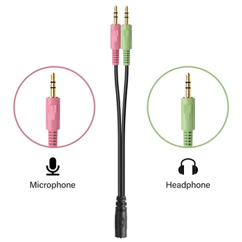 

Oneodio 3.5mm Stereo Audio Splitter Universal 3.5mm Stereo Splitter Audio Male To Earphone Headset+Microphone Adapter For PC