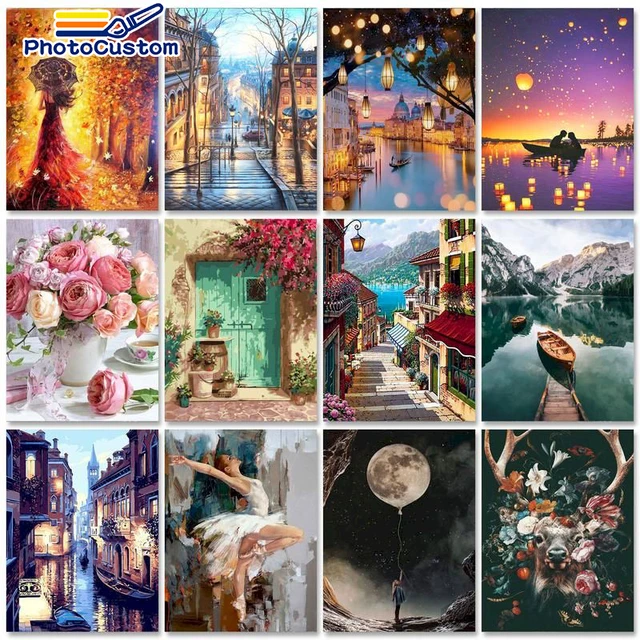 PhotoCustom 60x75cm Paint by numbers Handpainted Canvas painting Scenery Painting by numbers For adults Home decor 1