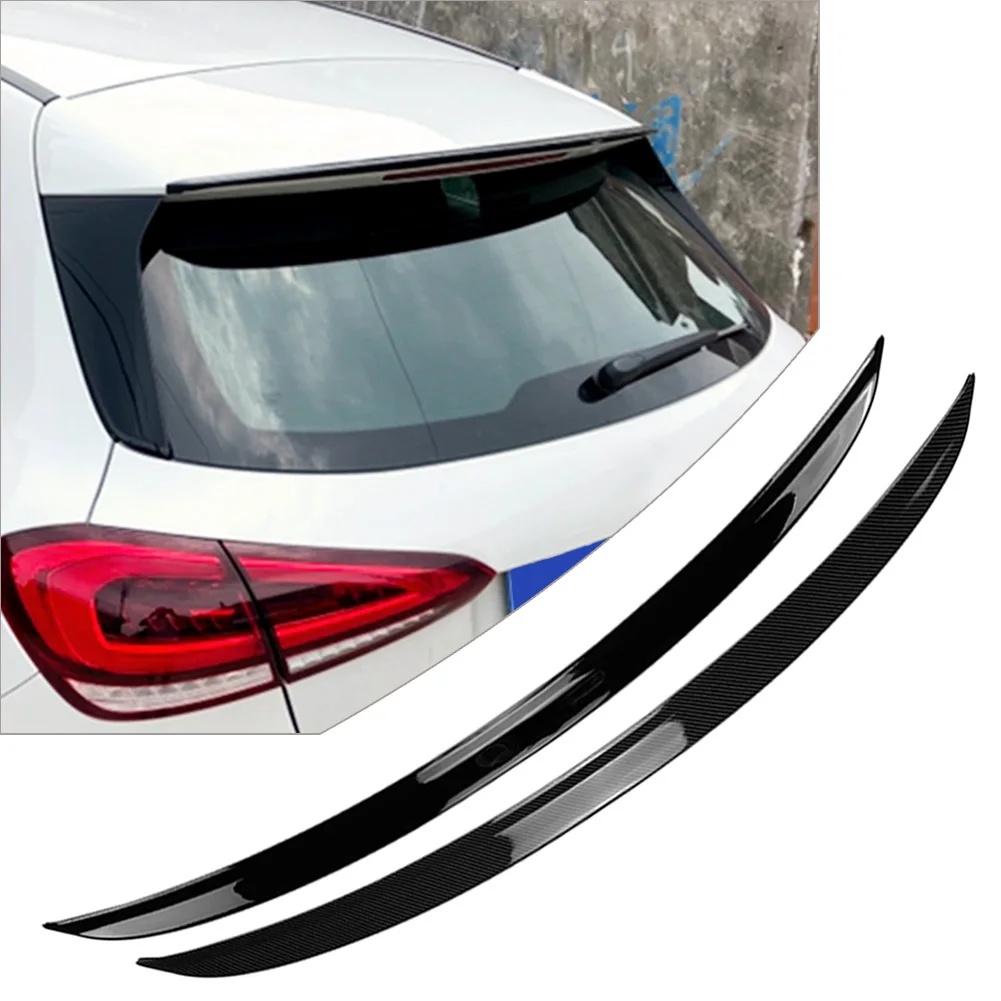 Per Mercedes Benz 2018 2019 2020 Classe A W177 Hatchback Car Rear Roof Spoiler Window Wing Trim Abs Fibra Di Carbonio/Nero Lucido