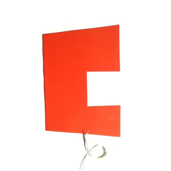 

230V 2500W 530*(640+850)*1.5mm Silicone Vessel Heater adhesive 1 side 1000mm lead wire