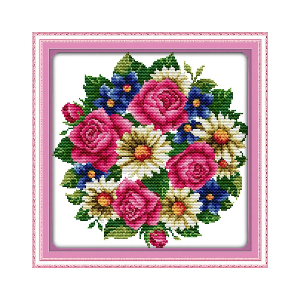 Набор для вышивки крестиком цветы цветут вместе 14 шт.|handmade needlework|embroidery diycross stitch kits