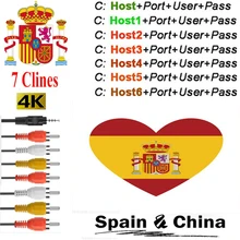 7 라인 스페인 cccam 서버 1 년 7 라인 스페인 이탈리아 지원 위성 tv 수신기 DVB-S2 유효한 유럽 7 clines(China)