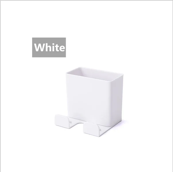 1 шт. настенный смонтированный органайзер, коробка для хранения, пульт дистанционного управления, кондиционер, чехол для хранения, держатель для мобильного телефона, подставка, контейнер - Цвет: White