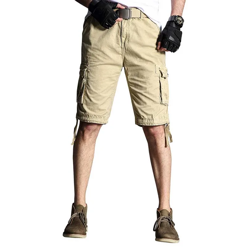 Мужские повседневные шорты-карго большого размера, хлопковые летние шорты, мужская одежда