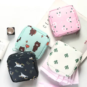 

Waterproof Tampon Storage Bag Cute Sanitary Pad Pouches Portable Makeup Lipstick Key Earphone Data Cables Card Organizer