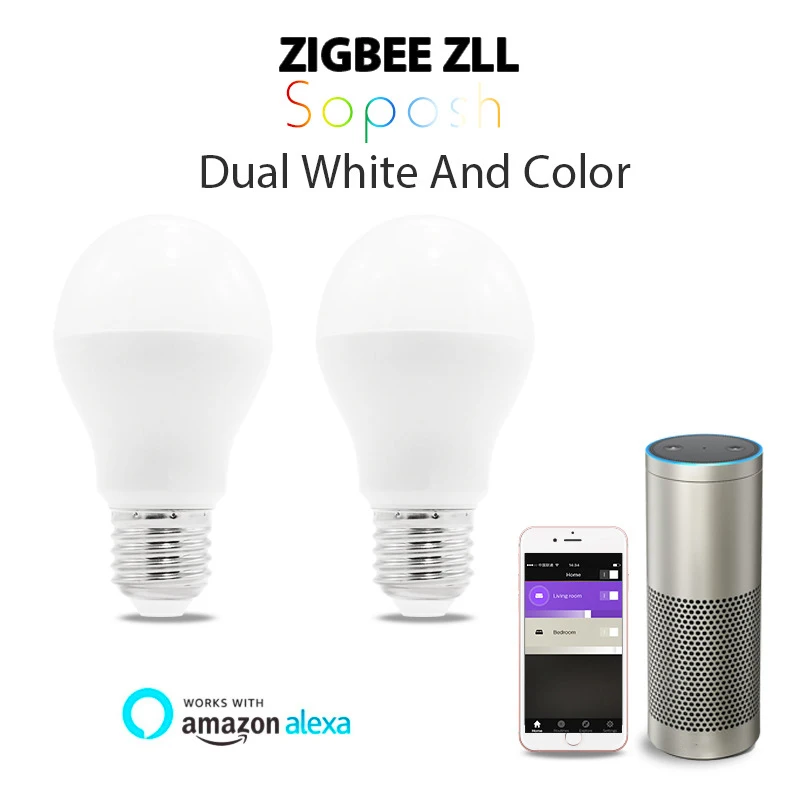 E26/E27 для ZigBee RGB+ CCT 6 Вт умная лампа переменного тока 100-240 в 500-550 люмен 6 Вт 57*102 мм