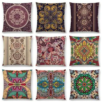

Boho Paisley Mandala Decorative Pattern Flower Plants National Cushion Cover