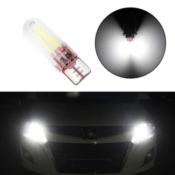 

T10 194 2825 WY5W W5W Filament Lights COB LED Glass Shell Wedge Auto Parking Bulbs CANBUS NO ERROR Car Reading Dome Lamp DC 12V