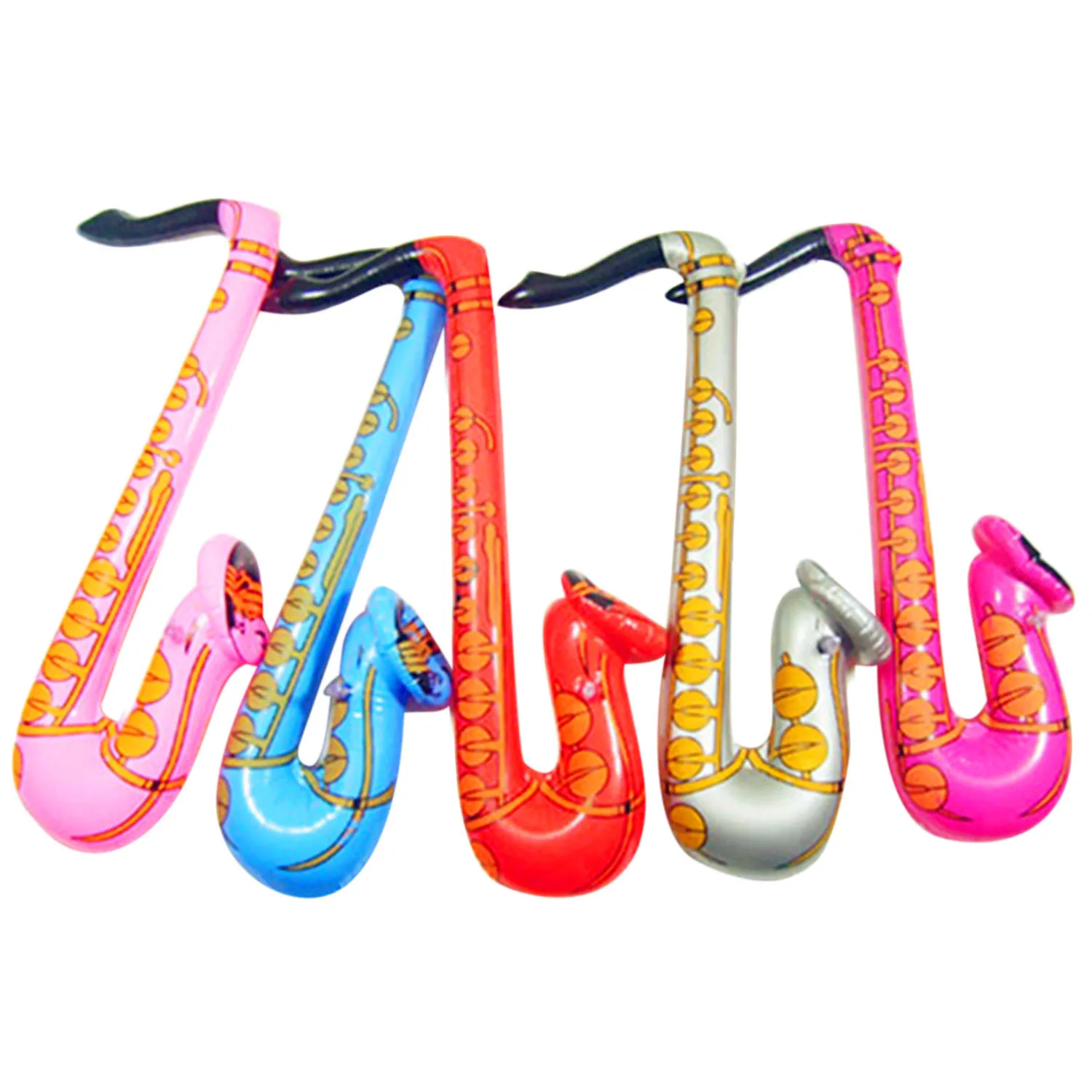 Baratos 14cps inflables guitarra saxofón micrófono globos instrumentos musicales accesorios de juguete para niños natación artículos para fiesta en la piscina