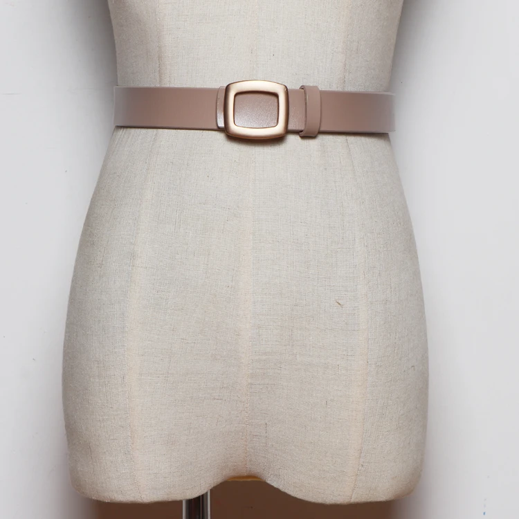 

Simple Design Cowhide Belt Women 2.7CM Wide Waist belt Real Cow Leather Jean Belt Buckle PIn Geunine Leather Women Belt 2021