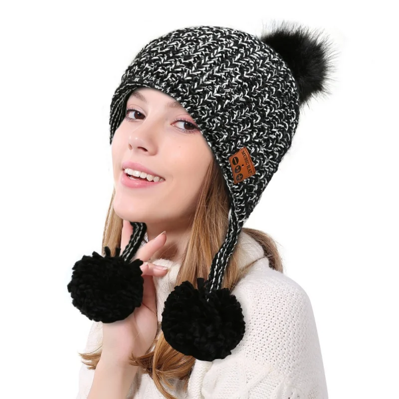 Bluetooth Headphone Winter Hat Warm Music Cap Wireless Earphone Speaker With Mic Sport Hat Headset Smart Cap Headset