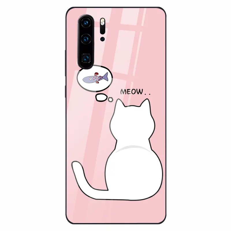 15 Чехол для телефона s для huawei Honor 8X Max 9 10 Lite Nova 3 P smart Z P20 P30 Lite mate 20 Lite чехол из закаленного стекла с милыми животными - Цвет: 15